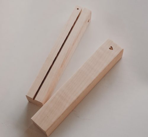 Kartenhalter Set aus Holz Herz