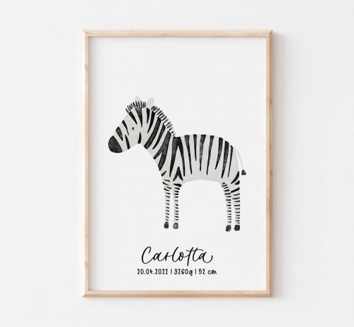hintsundkunst_poster_zebra_personalisiert